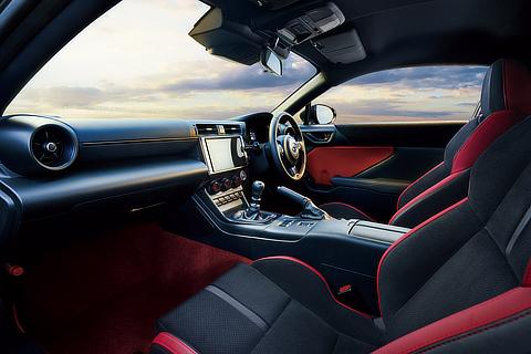 GR86 RZ trim level, 6MT, black-and-red interior