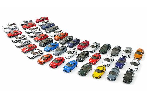 モデルカー（1/43）スプリンター トレノ（AE86）、カローラ レビン（AE86）、TOYOTA 86（前・後期型）、GR86 ＊画像は開発中のイメージです