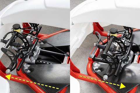 GR KART、ワンタッチで操作できるペダルスライド