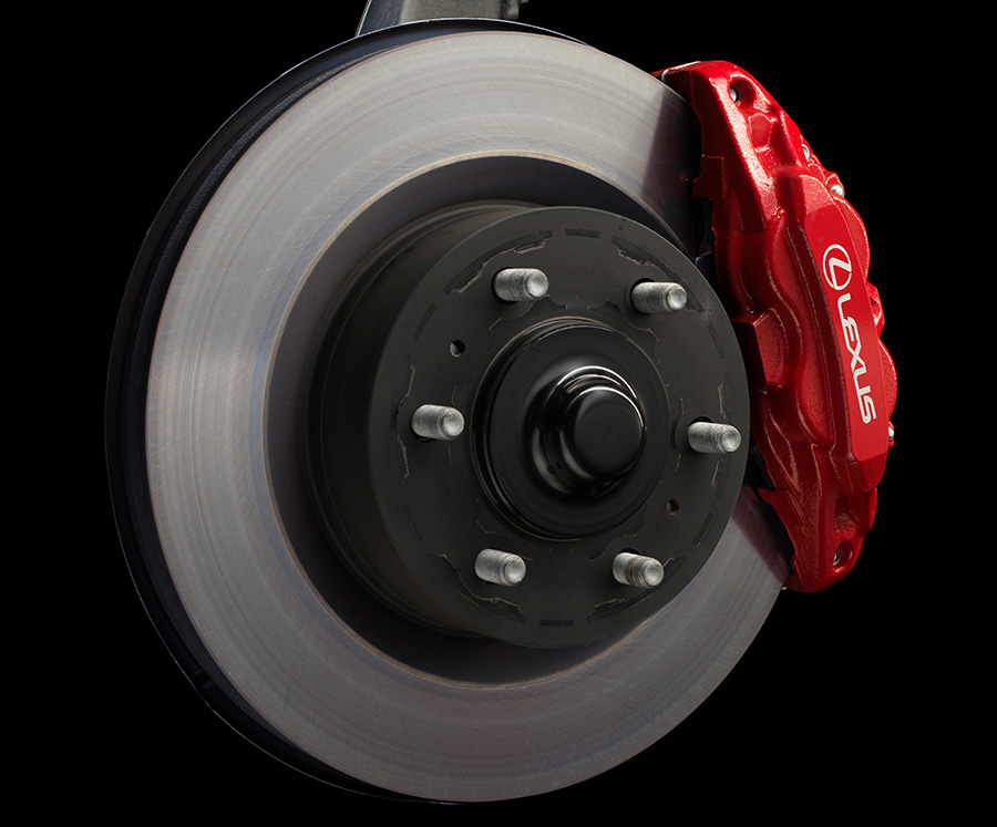 “F SPORT”レッドブレーキキャリパー（フロントLEXUSロゴ）