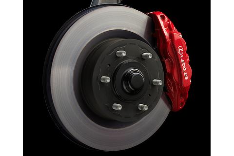 “F SPORT”レッドブレーキキャリパー（フロントLEXUSロゴ）