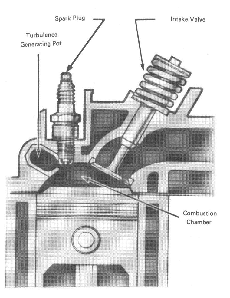 Cross-section of Cylinder Heed of 12T-U Type Engine