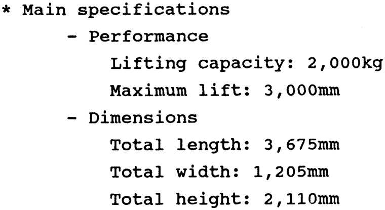  
Outline of the MH Forklift