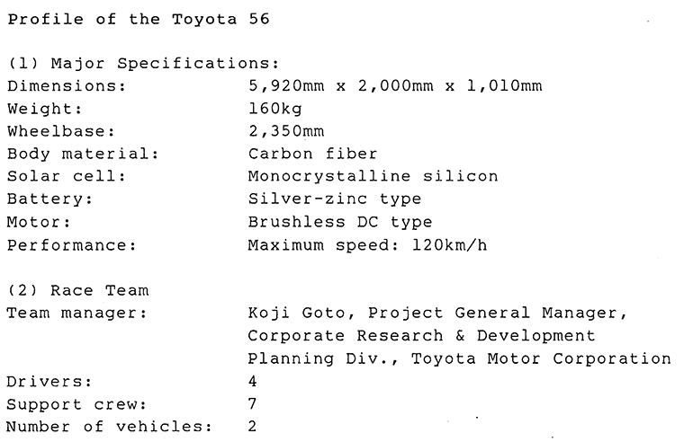 Profile of the Toyota 56