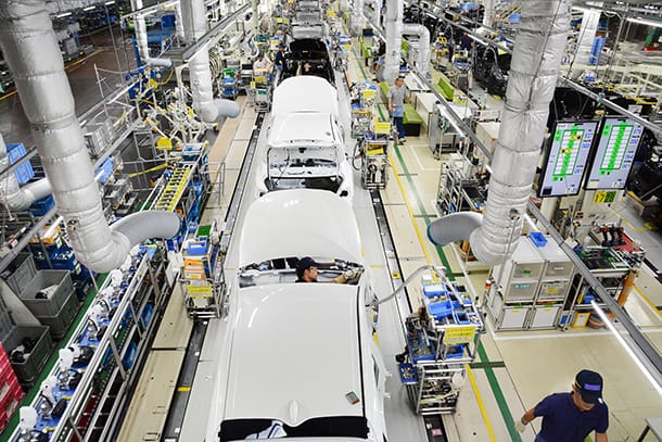Totally clean car manufacturing at an environmentally friendly production plant