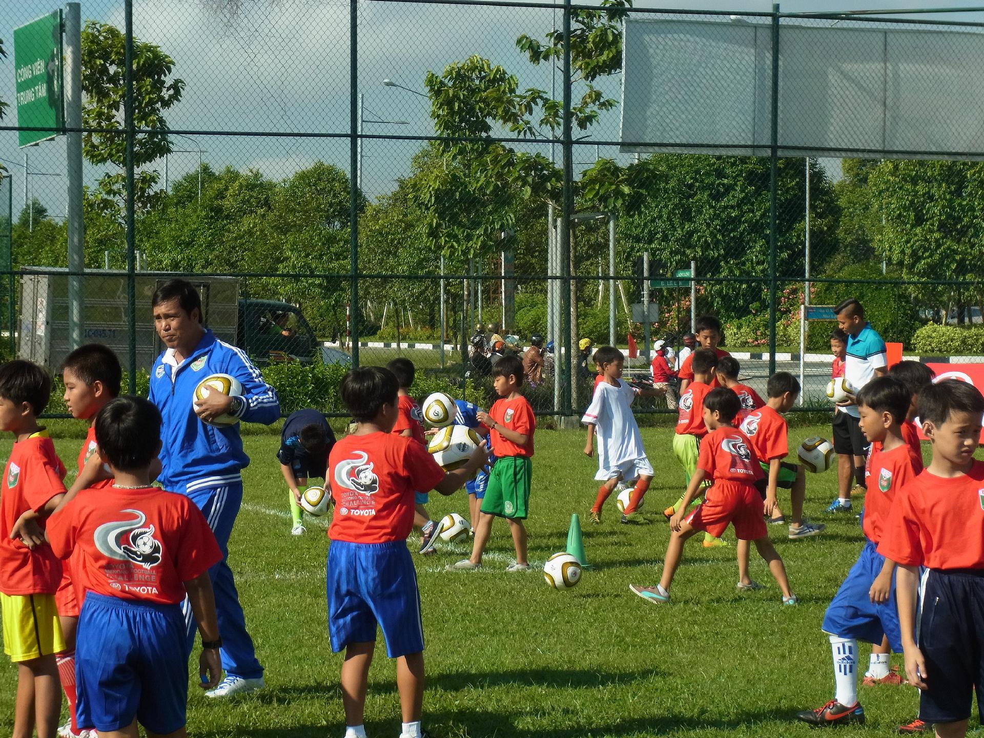 Football clinic for kids held before the final game of the Toyota Mekong Club Championship