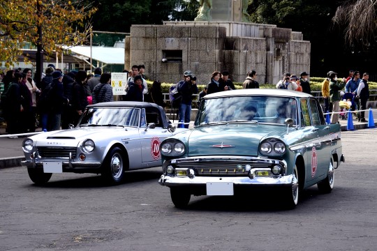 Datsun 1600 Roadster (1967, Japan) and Prince Skyline Deluxe (1961, Japan)