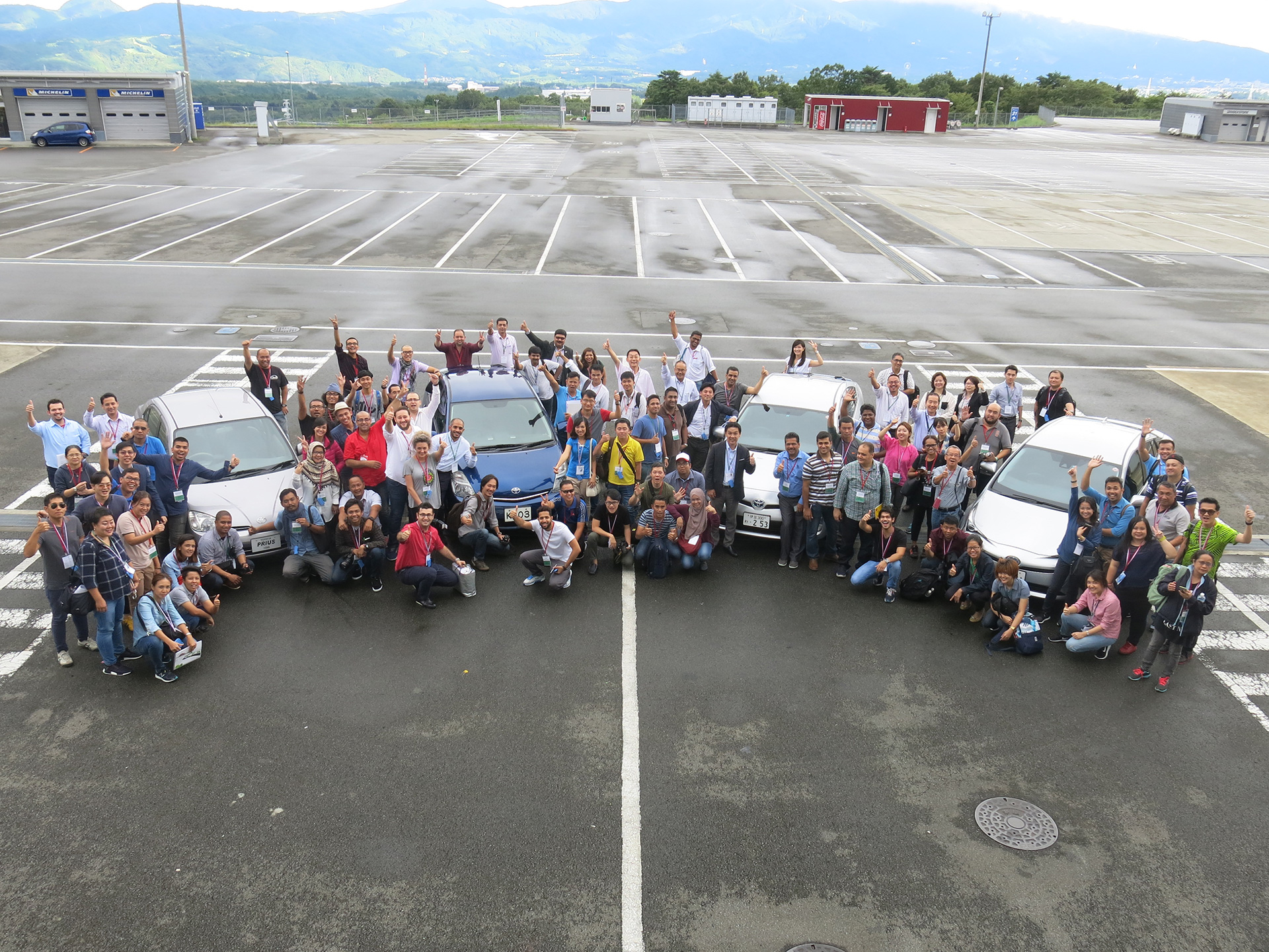 Group photo at Fuji Speed Way