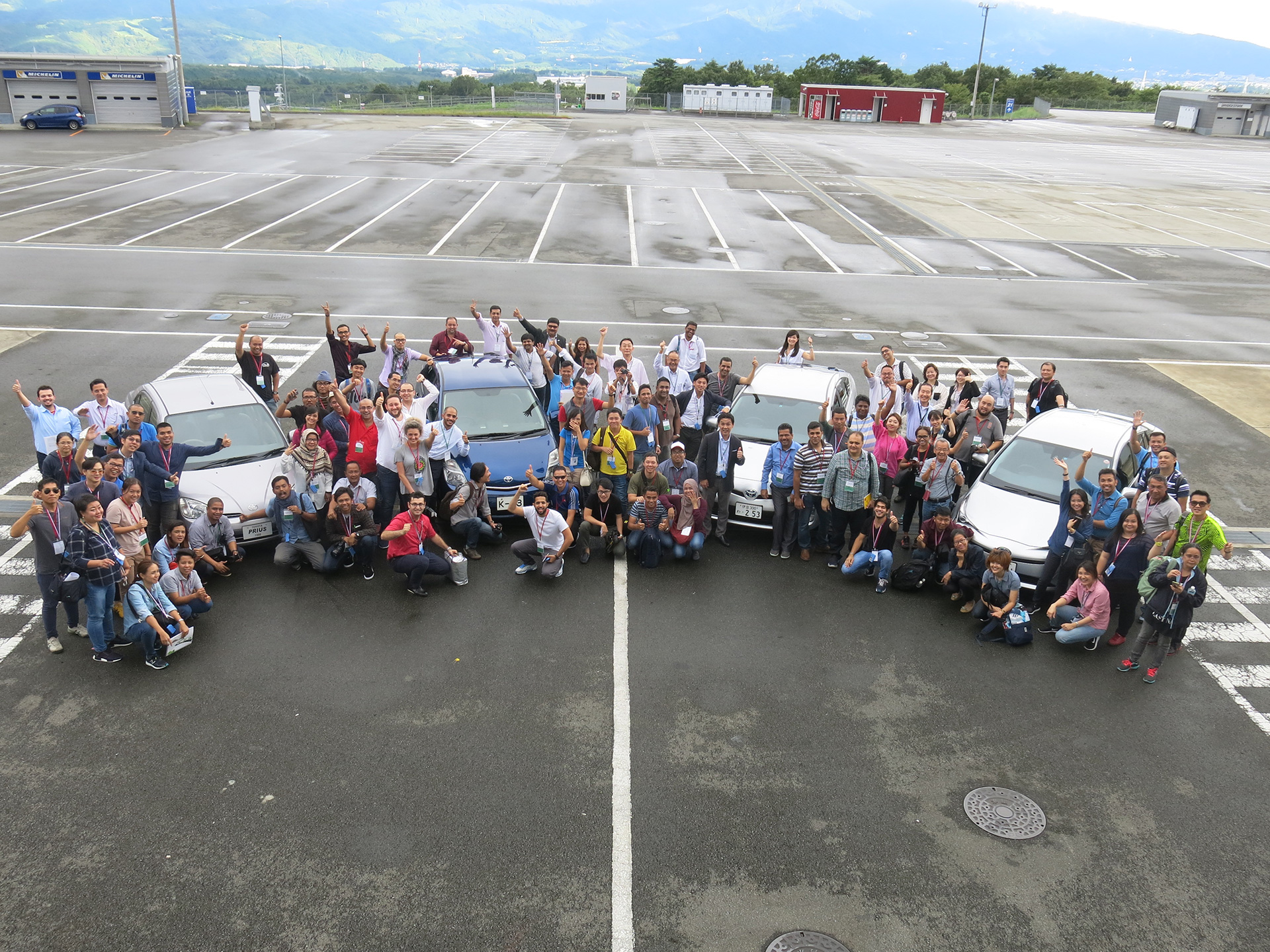 Group photo at Fuji Speed Way